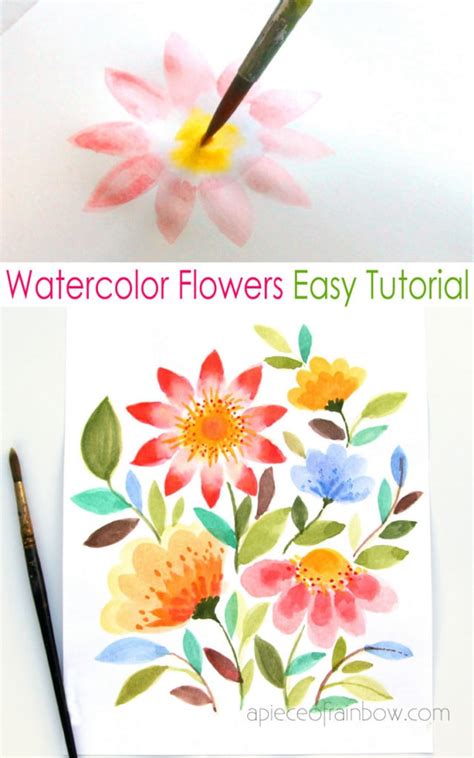 Paint Beautiful Watercolor Flowers in 15 Minutes - A Piece of Rainbow