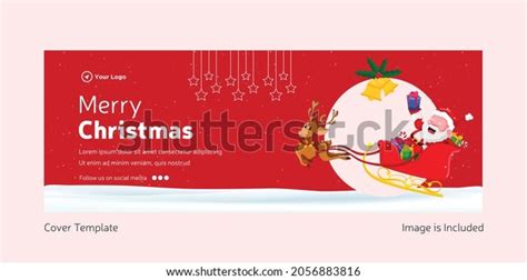 Merry Christmas Cover Page Template Design Stock Vector (Royalty Free ...