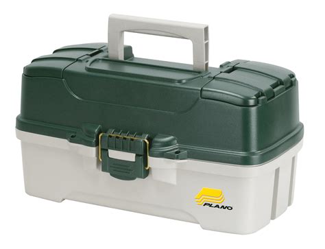 Plano Molding Co 620304 3 Tray Green & White Tackle Box - Walmart.com