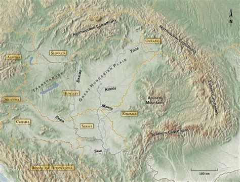 The Carpathian Basin with modern state borders and major rivers and... | Download Scientific Diagram