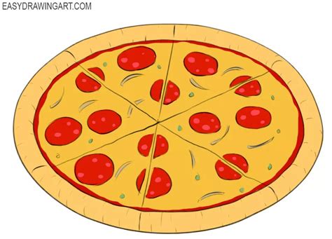 How to Draw a Pizza - Easy Drawing Art