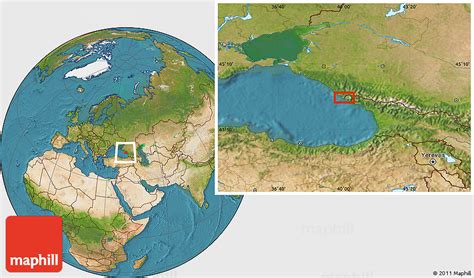 Satellite Location Map of Sochi