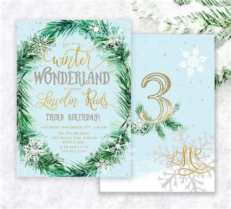 Winter Wonderland Birthday Invitation Boy or Girl Wonderland | Etsy ...