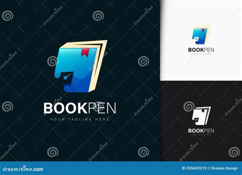 Book Pen Logo Design with Gradient Stock Vector - Illustration of learn ...