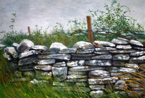 Stone Wall Painting - Stone Wall Fine Art Print | Wall canvas painting, Landscape paintings ...