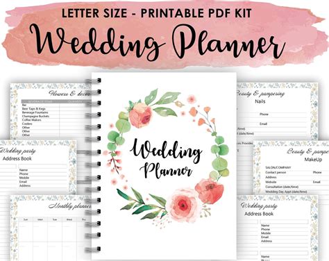 Wedding Planner Printable Editable Cover Editable Wedding | Etsy