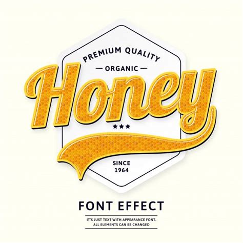 Honey badge or logo type product script font Premium Vector Classic ...