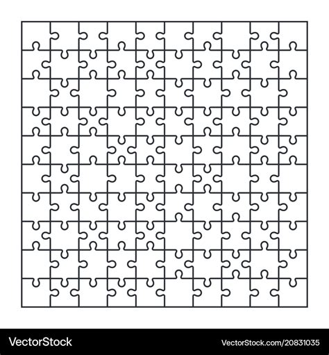 Puzzle jigsaw set of 100 pieces Royalty Free Vector Image