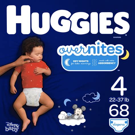 HUGGIES OverNites Diapers, Size 4, 68 Count - Walmart.com