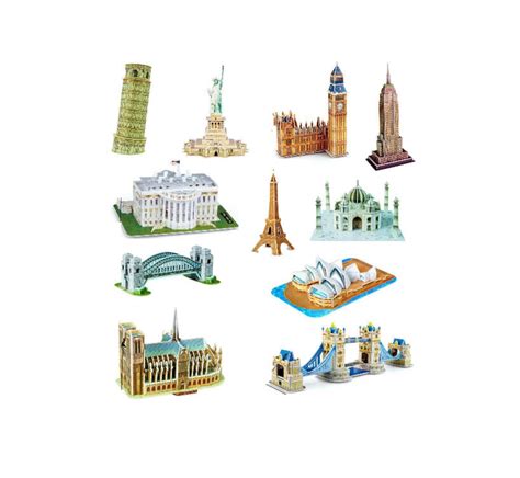 3D Famous Buildings Landmarks Architecture Replicas Models Jigsaw Puzzles Sets - Etsy UK