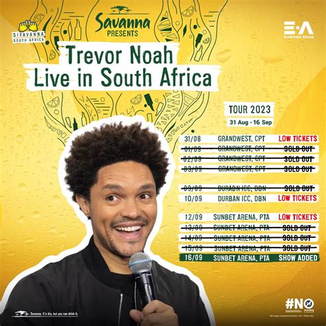 Africa Facts Zone on Twitter: "Trevor Noah's 2023 World Tour He has sold out 2 shows at 20,000 ...