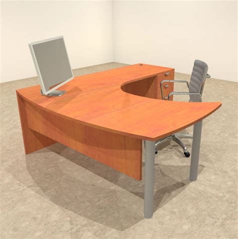 3pc L Shaped Modern Contemporary Executive Office Desk Set, #OF-CON-L11 - H2O Furniture