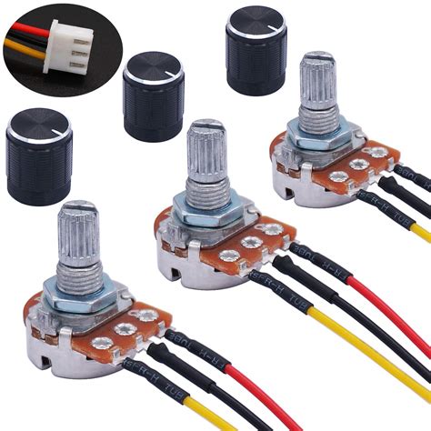 TWTADE Rotary Potentiometer, 2K Ohm, Linear Taper, 3 Pin with Connector ...