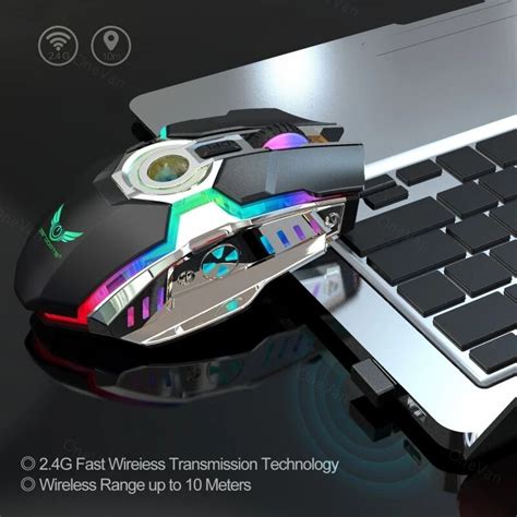 Luminous Mouse RGB Ergonomic Rechargeable ABS Material 2.4G Wireless ...