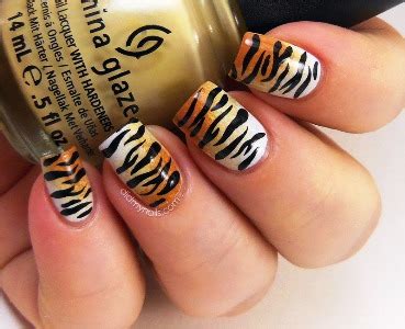 Tiger inspired nail art tutorial | AmazingNailArt.org