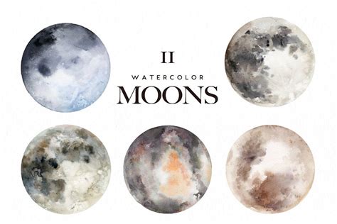 Watercolor Moons | Watercolor moon, How to draw hands, Drawing process