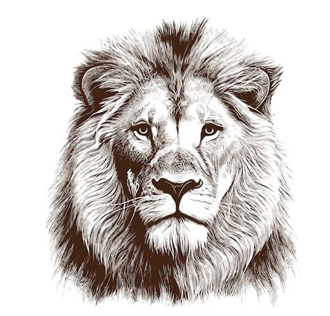 Premium Vector | Lion portrait sketch hand drawn in doodle style Vector ...