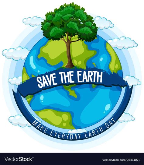 Save earth poster Royalty Free Vector Image - VectorStock | Earth poster, Save earth posters ...