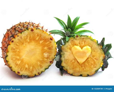 Cutting Fresh Pineapple and Carving Symbol Heart Shape Stock Image - Image of detail, color ...