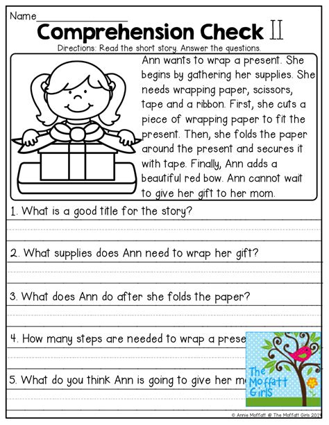 Free Printable Reading Comprehension Worksheets