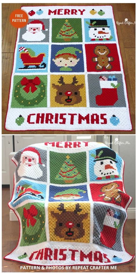 9 Free C2C Crochet Christmas Blankets & Afghans - The Yarn Crew