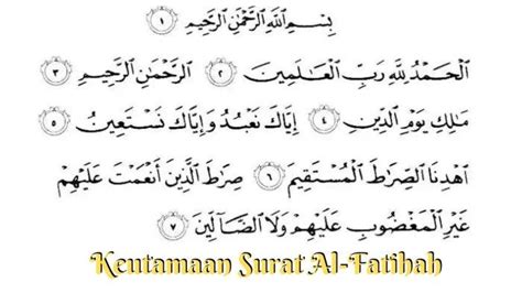 Bacaan Surat Al-Fatihah, Arab, Latin dan Terjemahannya, Lengkap ...