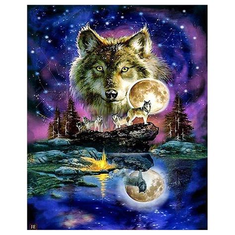 Wolf Night Scenery 5D DIY Diamond Painting Kit Full Drill | Etsy | Night scenery, Diamond ...