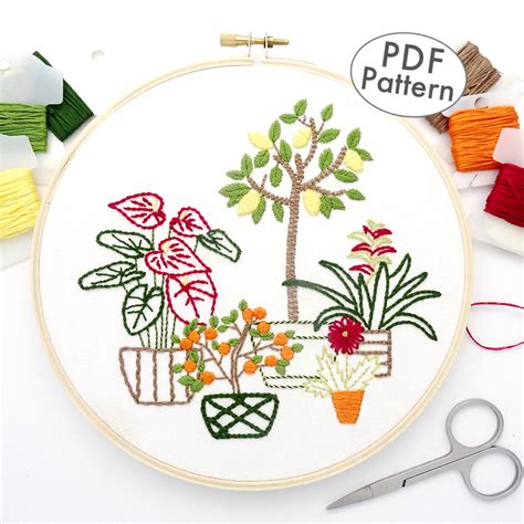 Flowers & Fruit Hand Embroidery Pattern - Wandering Threads Embroidery