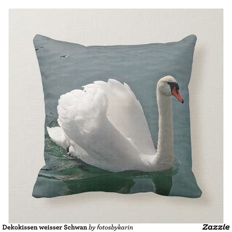 Dekokissen white swan throw pillow | Zazzle.com | Throw pillows, Pillows, White swan