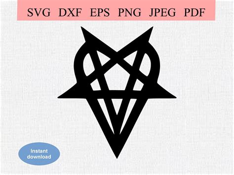 Símbolo de Heartagram / SVG DXF EPS / Logotipo de pentagrama invertido dentro de un corazón ...