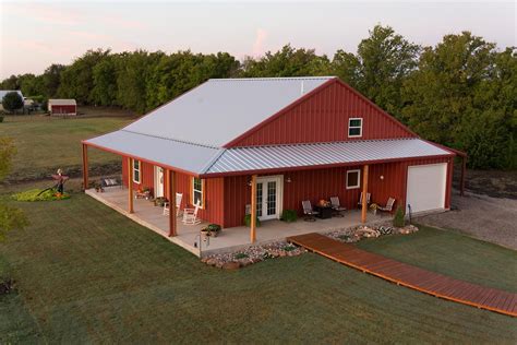 Rustic Red Cottage - Custom Steel Buildings Photo Gallery - Mueller, Inc | Pole barn homes ...