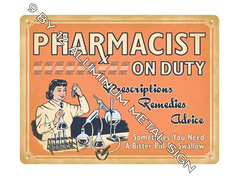 Pharmacy METAL SIGN Pharmacist Vintage Drug Store Decor Female - Etsy