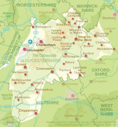 Map of the Cotswolds | Cotswolds map, Cotswolds, England map
