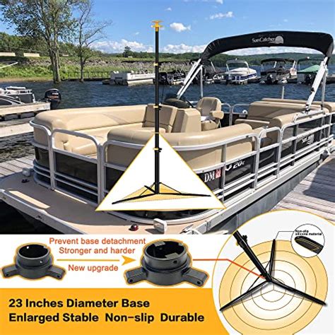 Boat Cover Support Poles Stand System Stable Base Height Adjustable Aluminum Boat Pontoon Cover ...