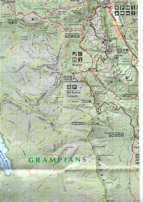 Grampians Peaks Trail Central Map (Revised) - Meridian Maps