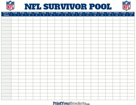 Free Nfl Printable Pool Sheets - Printable Templates