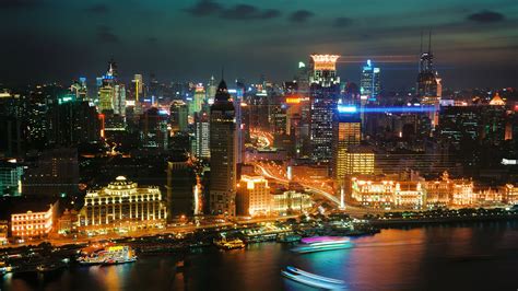 China Shanghai City Night Harbor photography 4K HD Preview ...