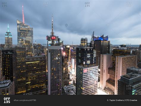 New York City, USA - May 14, 2017: An aerial view of Times Square at ...