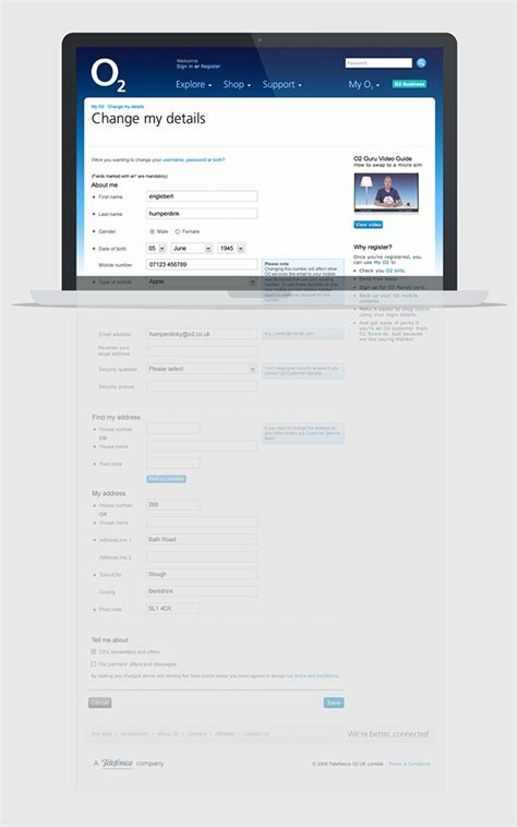 O2.co.uk, Telefonica O2 - Access & Registration on Behance