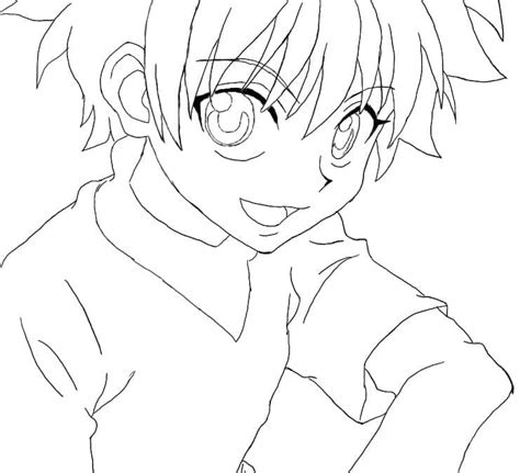 Cute Killua Zoldyck Coloring Page - Free Printable Coloring Pages