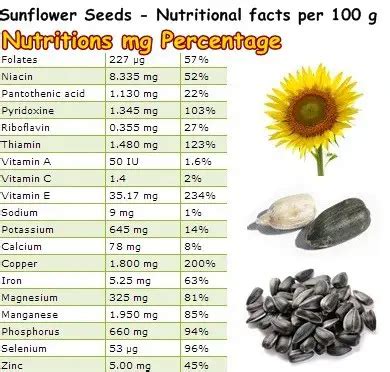 sunflower seeds calories