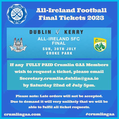 All-Ireland Football Final Tickets 2023 – Crumlin GAA