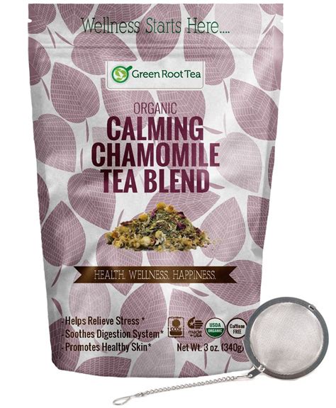 Calming Chamomile Tea Organic Herbal Nighttime Loose Leaf Tea Infuser ...