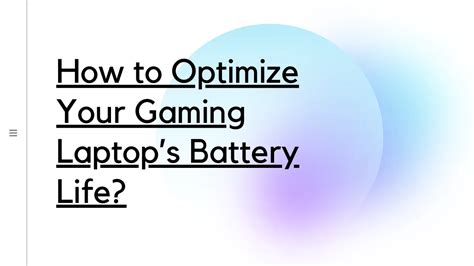 How to Optimize Your Gaming Laptop's Battery Life? - Emirates Idcheck