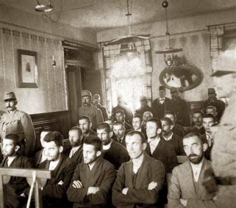 Trial of Gavrilo Princip and his co-conspirators after the assassination of Archduke Franz ...