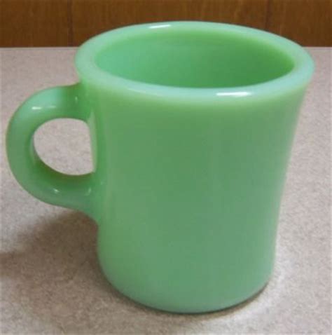 PT Vintage Light Green Jadite Fire King Oven Ware Milk Glass Coffee Mug Cup NR -- Antique Price ...
