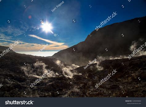 Active Volcanoes Java Island Papandayan Volcanoes Stock Photo ...