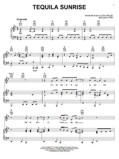 Tequila Sunrise | Sheet Music Direct