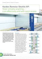 Kardex Remstar Shuttle® XP - KARDEX SYSTEMS - PDF Catalogs | Documentation | Brochures