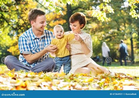 Happy Parents with Cute Baby Stock Image - Image of femininity ...